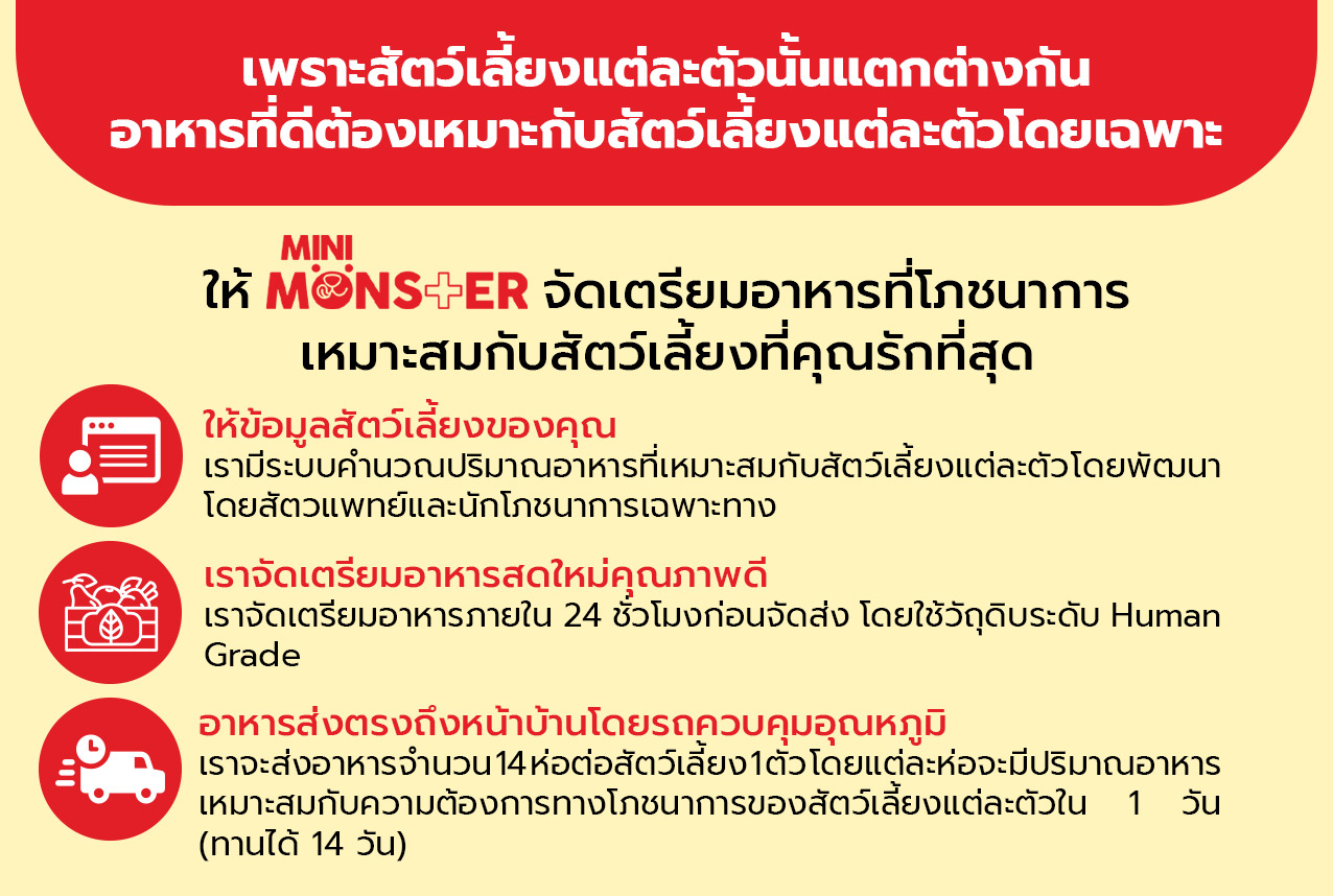 อาหารสุนัขปรุงสด Mini Monster คุณภาพ Human-Grade